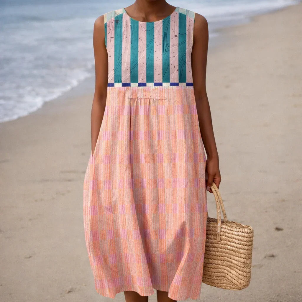 Bérénice | Robe à Rayures Pastel