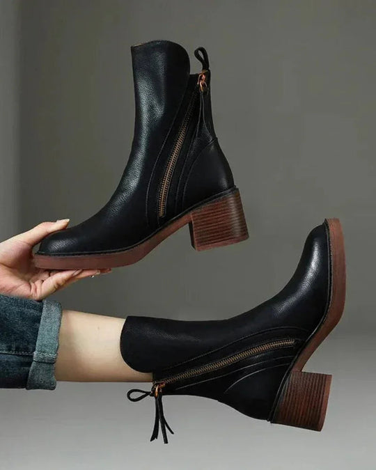 Valorine | Bottes en cuir noir