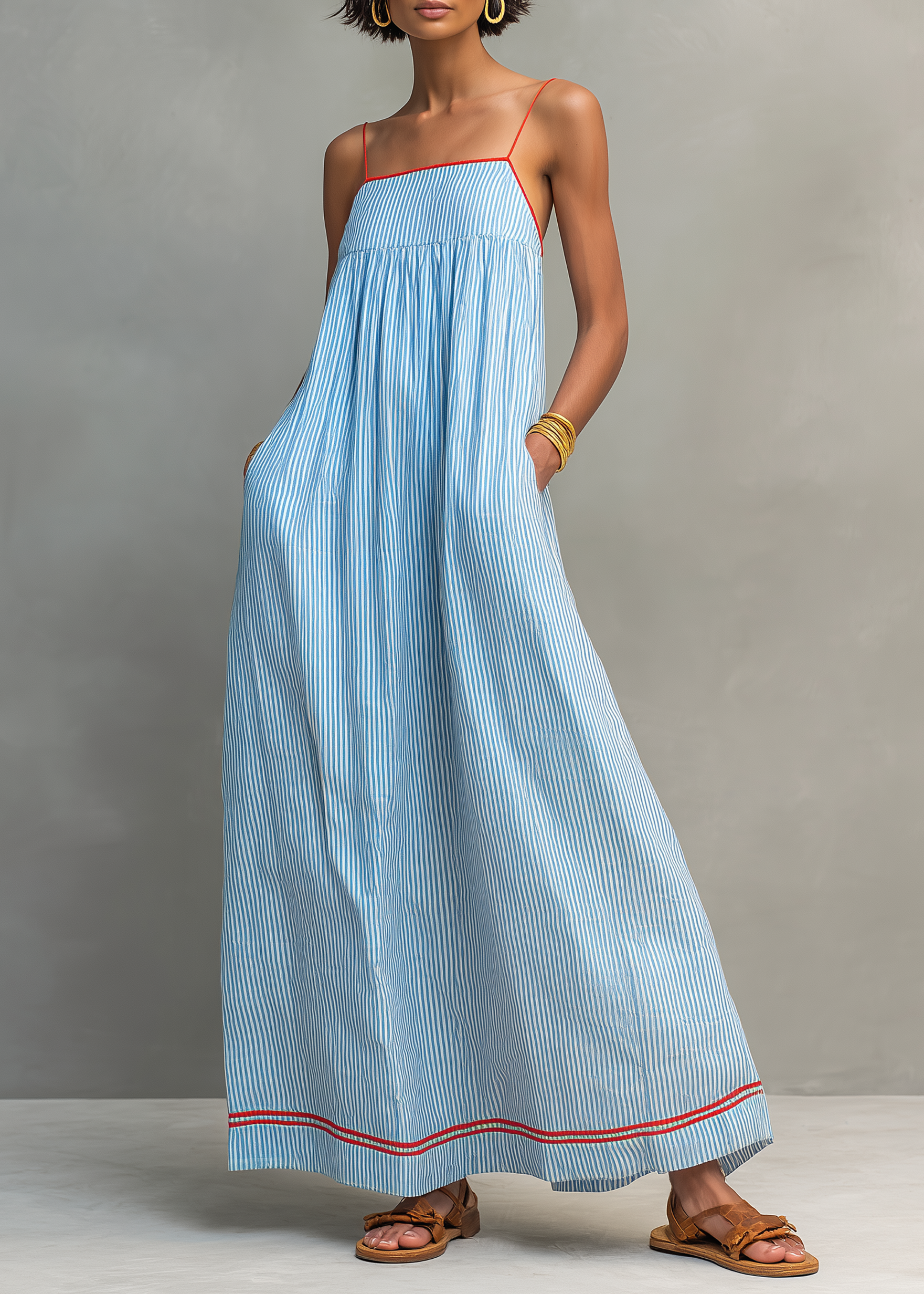 Lola | Robe maxi rayée fluide