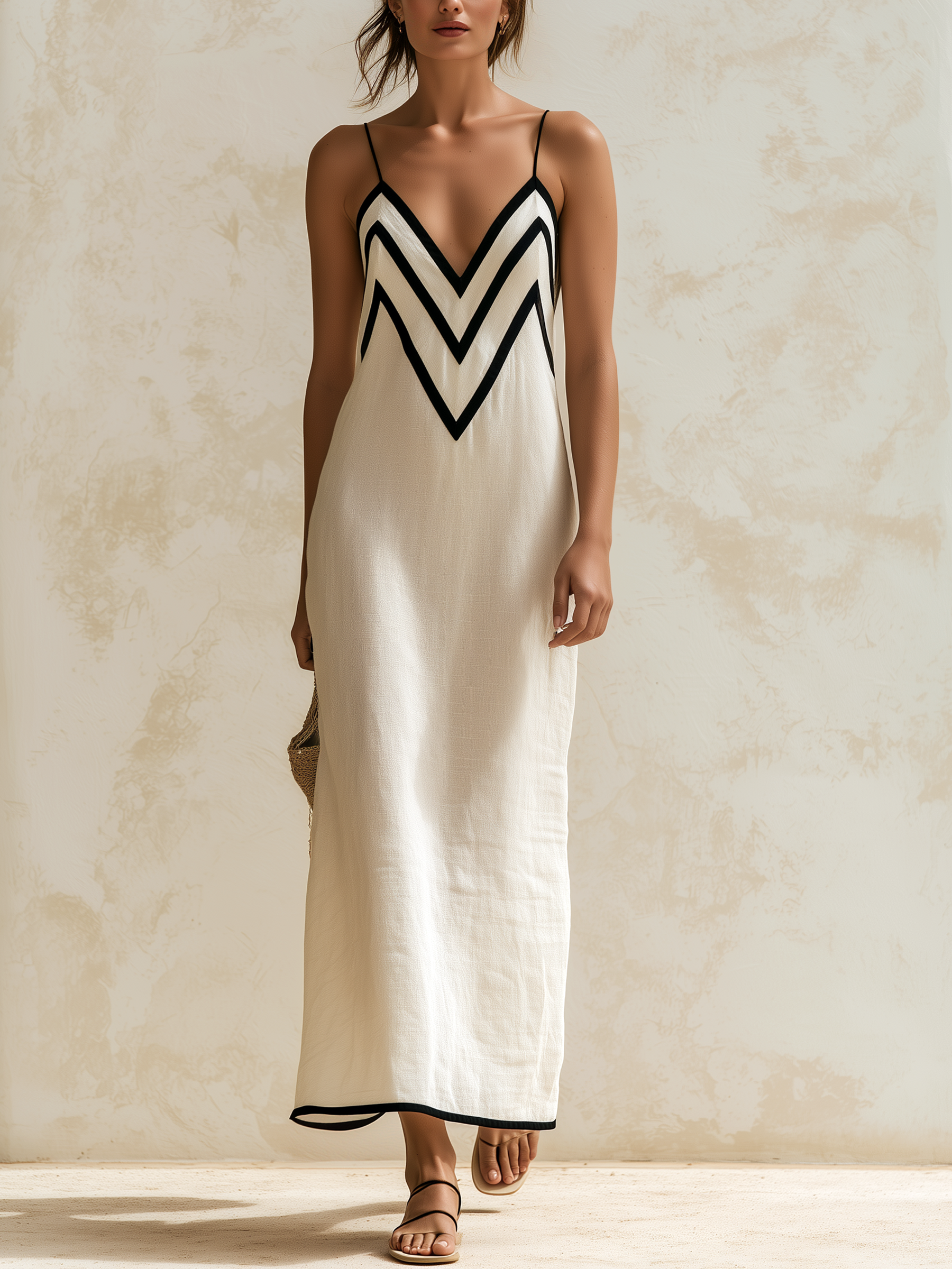 Caroline | Robe maxi élégante à décolleté en V