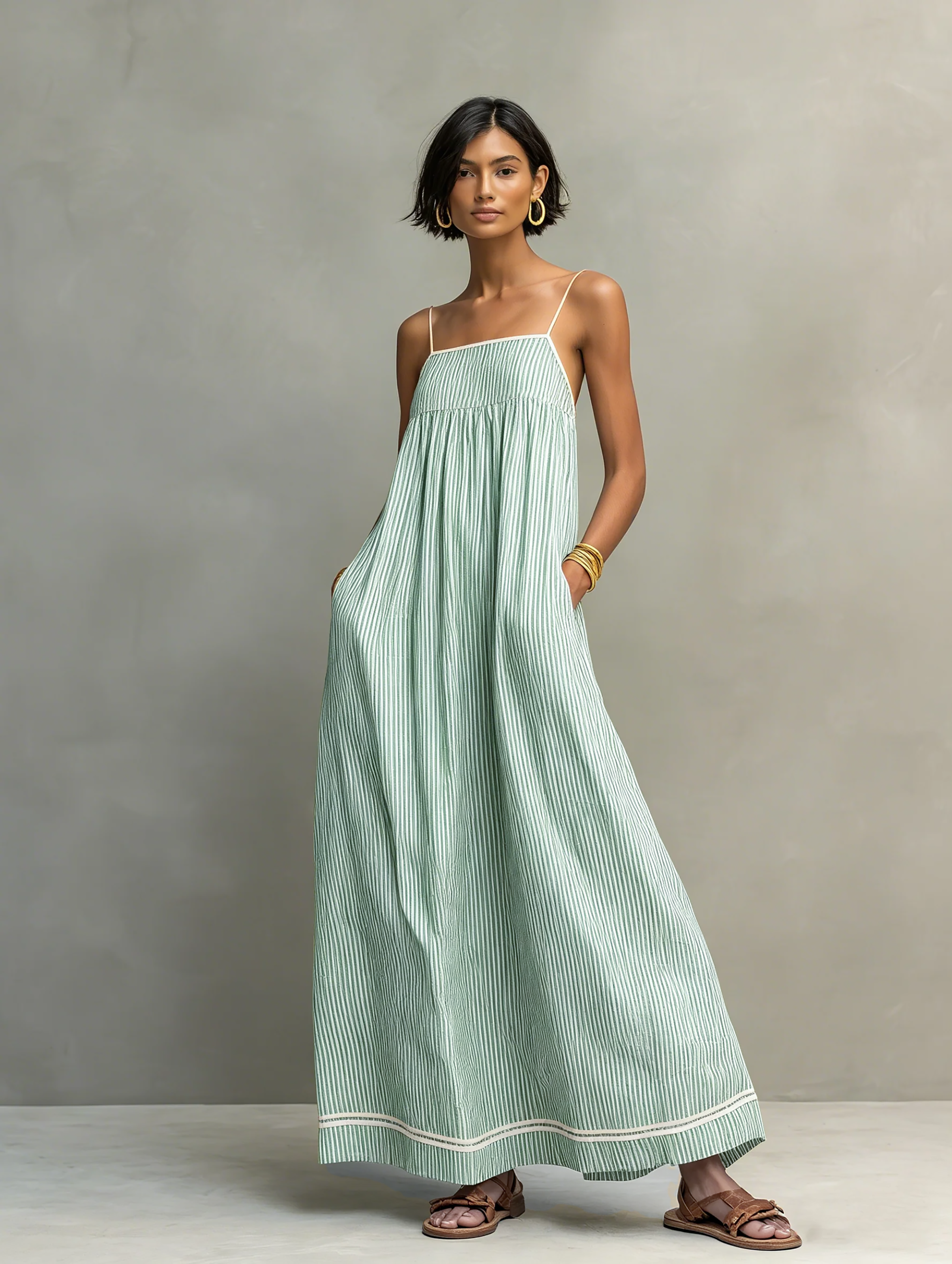 Lola | Robe maxi rayée fluide