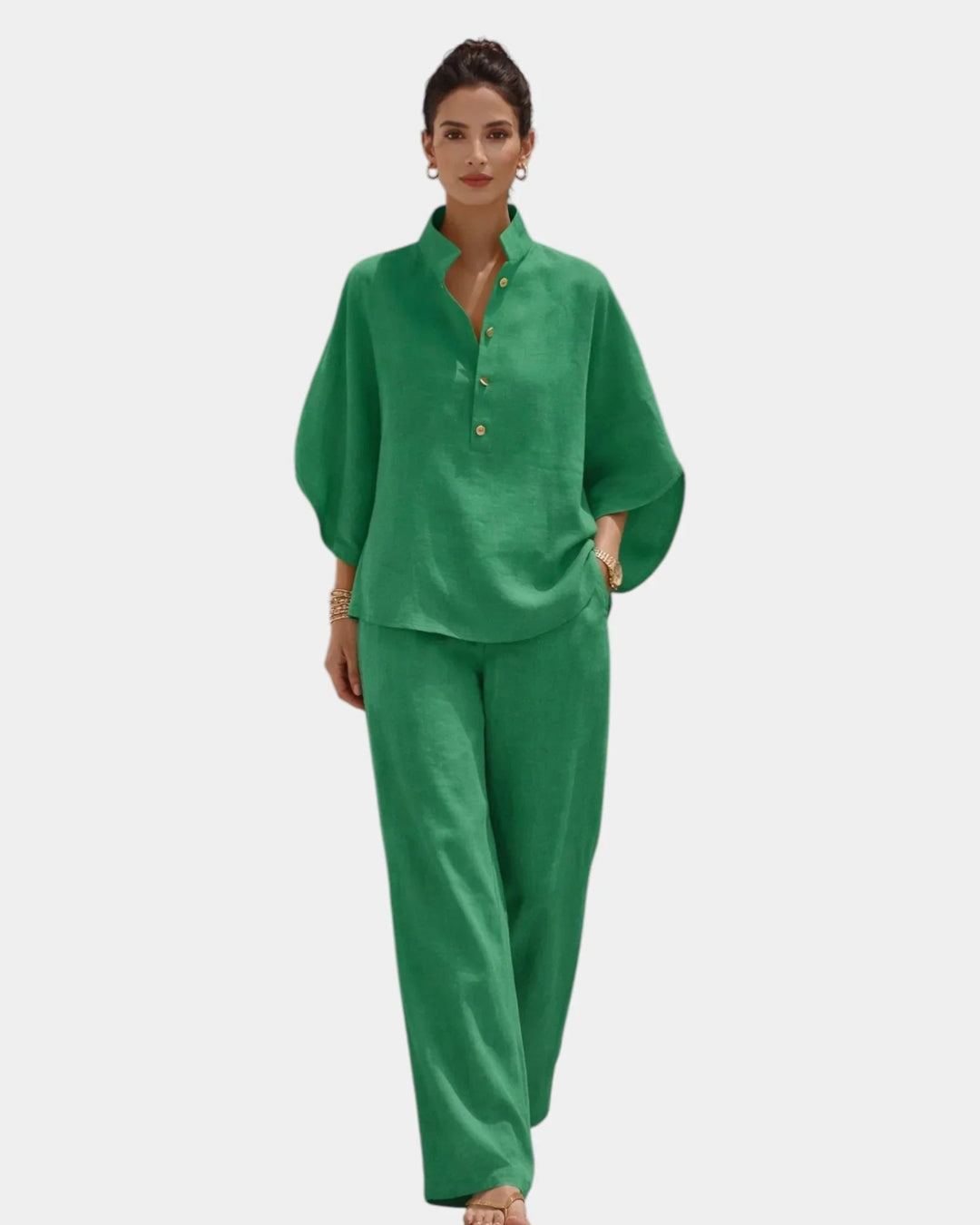 Brune |  Ensemble en coton en deux pièces
