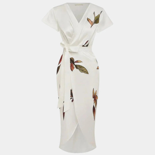 Agathe | Robe portefeuille élégante avec imprimé floral