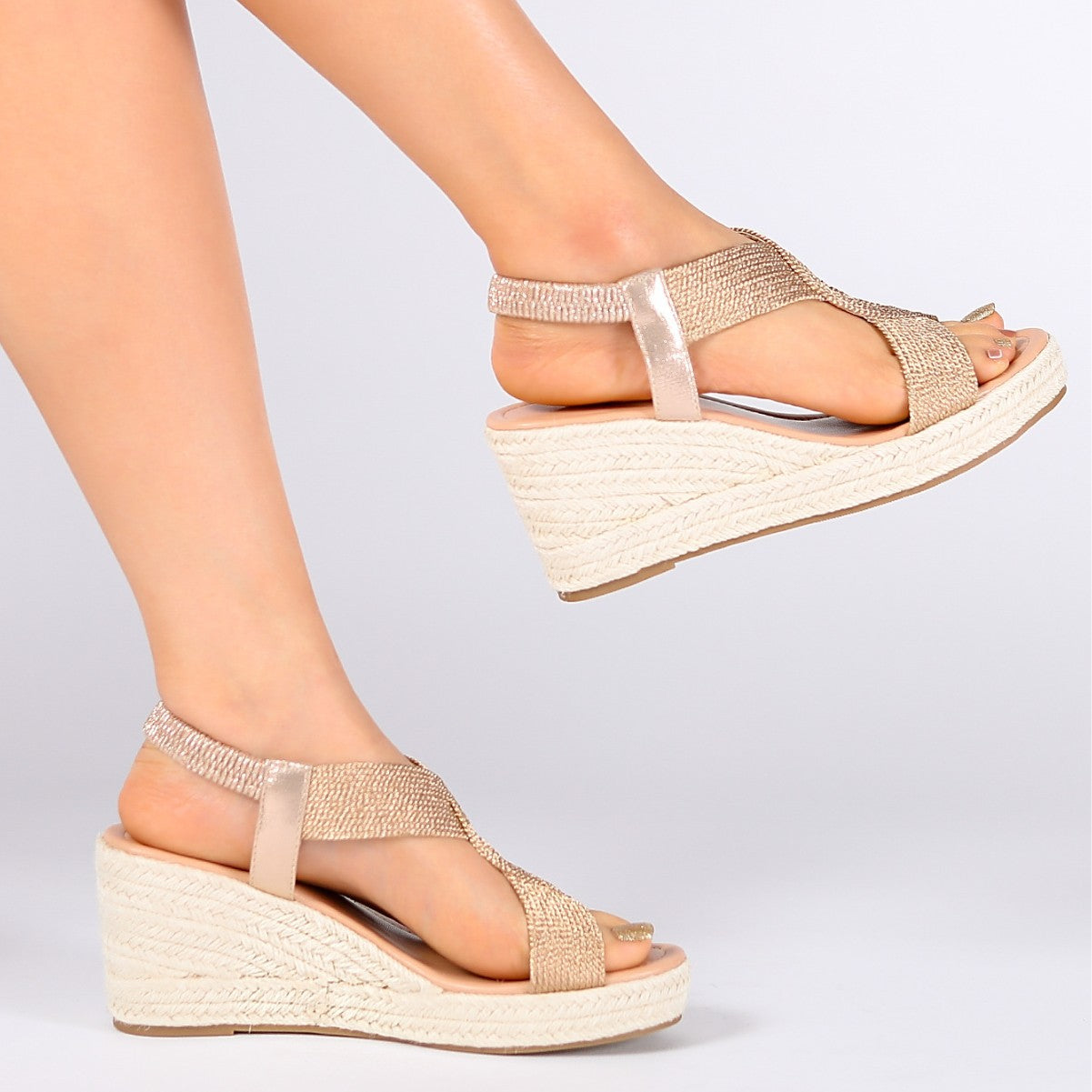 Laura | Sandales compensées tressées