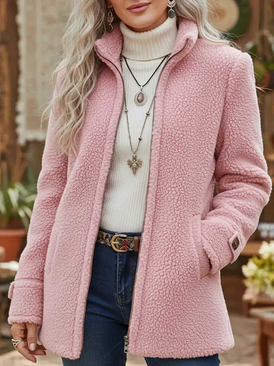 Lise | manteau intermédiaire doux avec fermeture éclair
