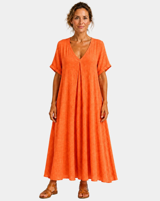 Basine | Robe longue légère à col en V