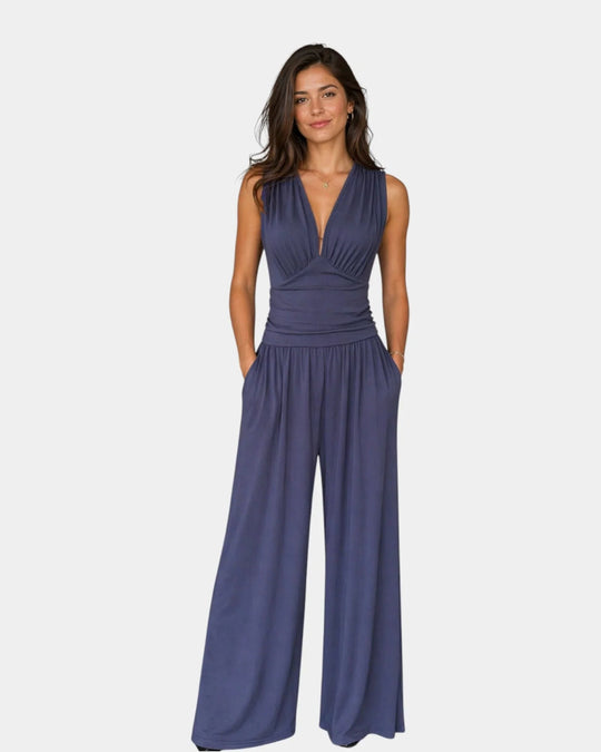 Sultana | Combinaison sans manches à jambes larges chic