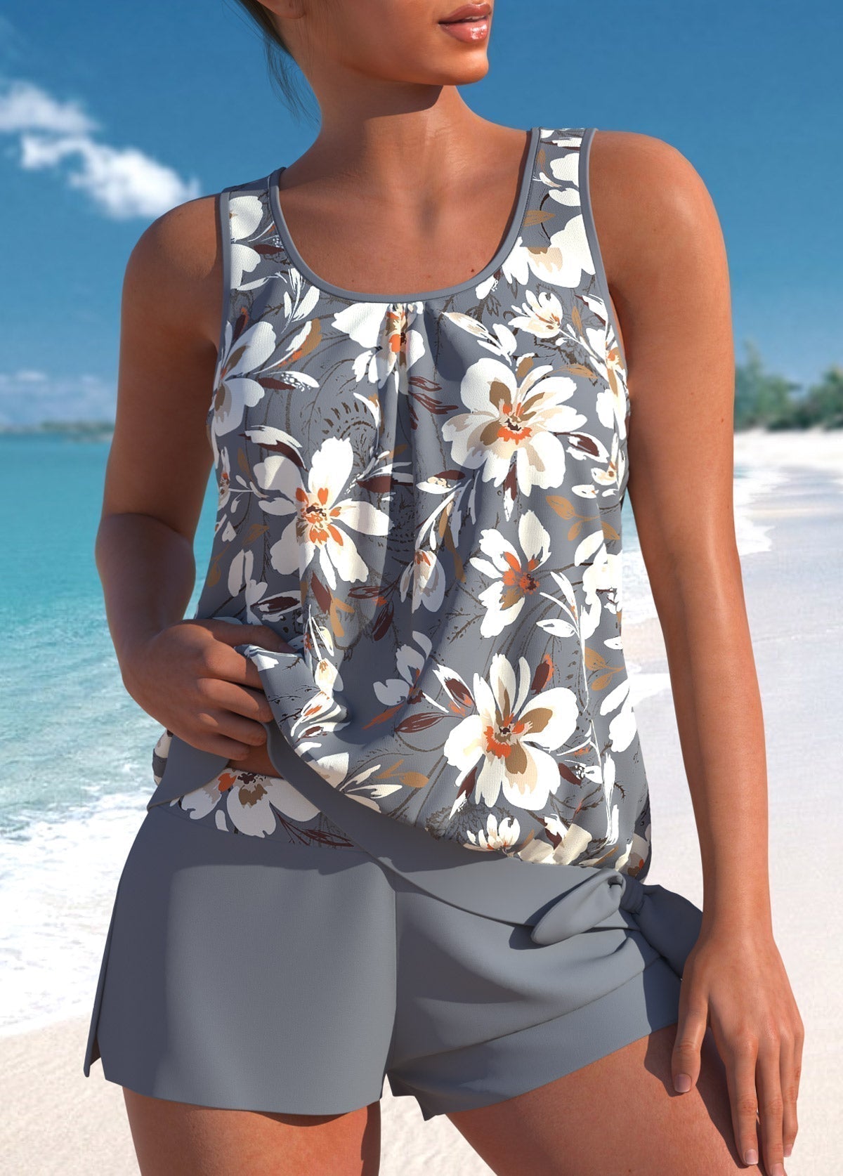 Helena | Tankini floral qui met en valeur la silhouette sans marquer
