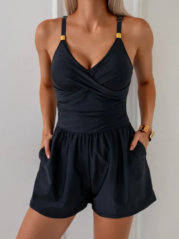 Sloane | Monokini froncé avec poches