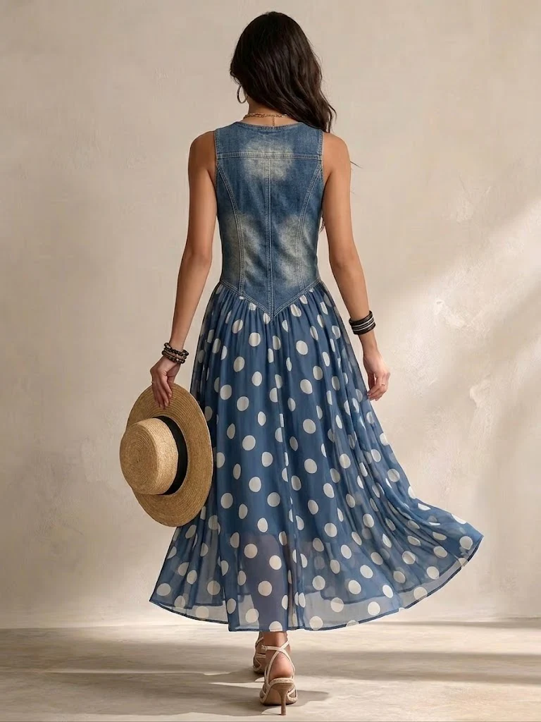 Celia | Robe midi fluide à pois