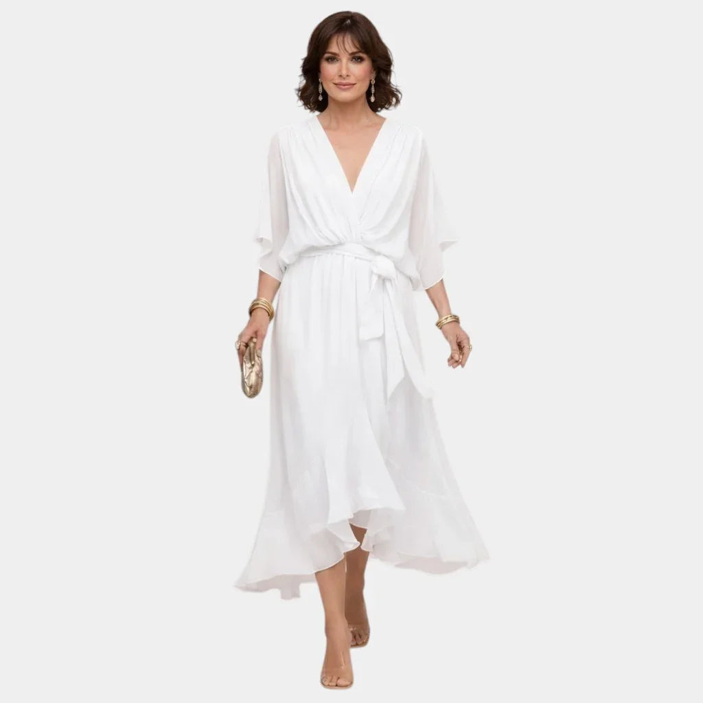 Carmen | Robe en chiffon avec décolleté en V