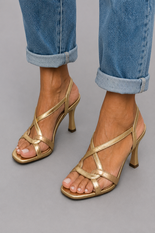 Romee | Sandales à Talons Golden Summer Charm