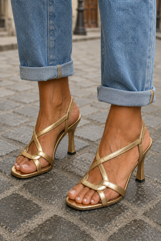Romee | Sandales à Talons Golden Summer Charm