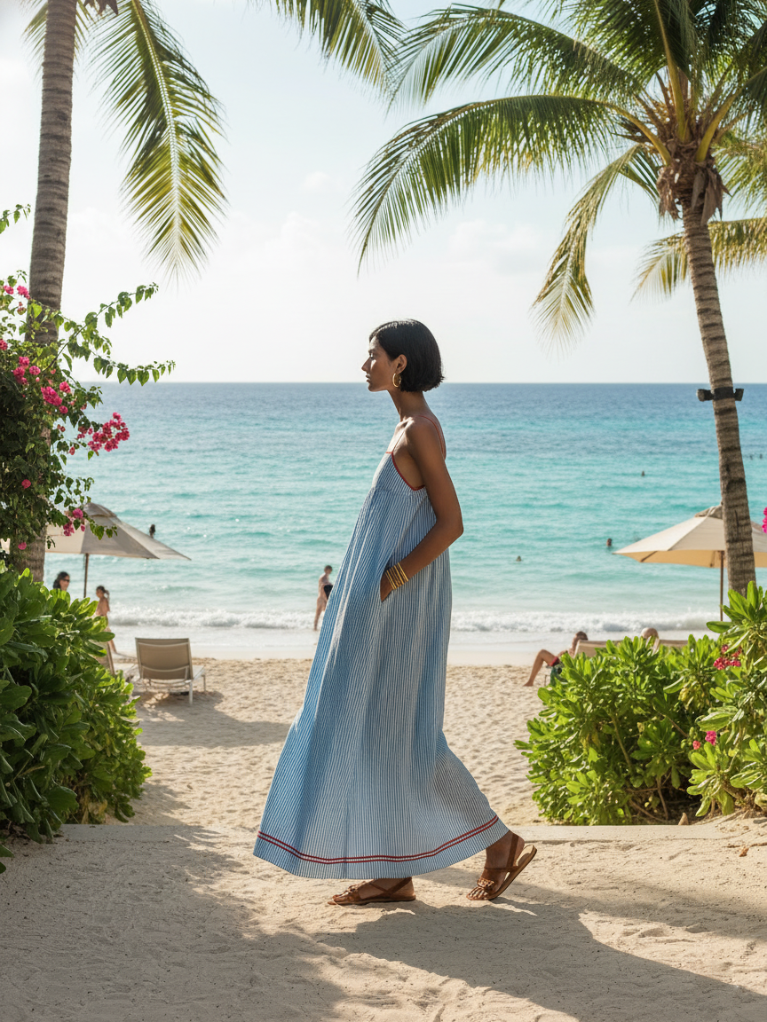 Lola | Robe maxi rayée fluide