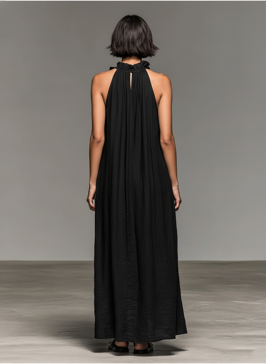 Gabrielle | Robe maxi fluide à volants