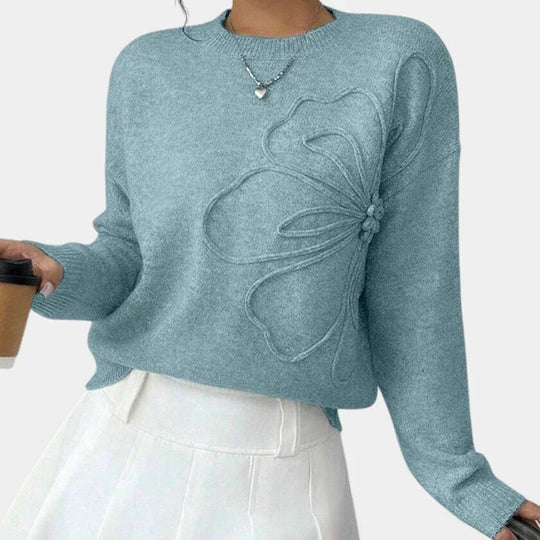 Alma | Pull à Fleurs Tricoté