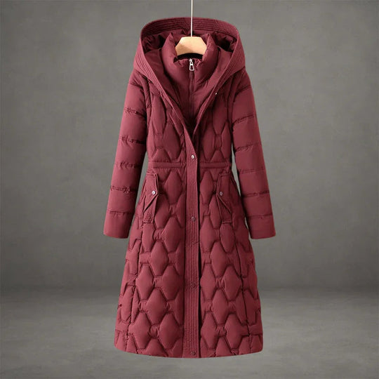 Briseida | Long manteau en duvet avec capuche
