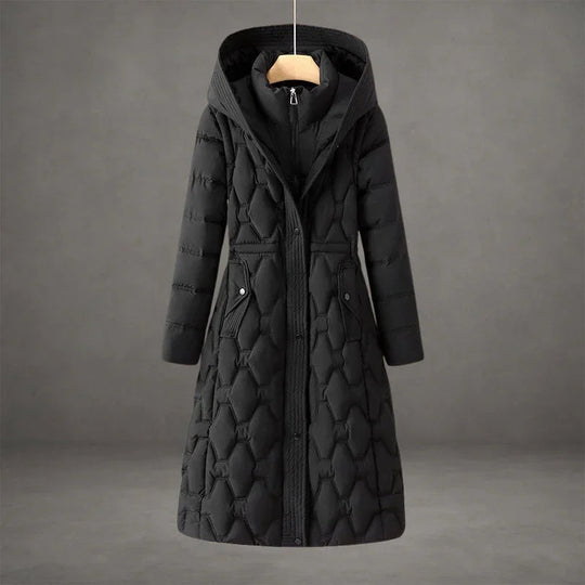 Briseida | Long manteau en duvet avec capuche