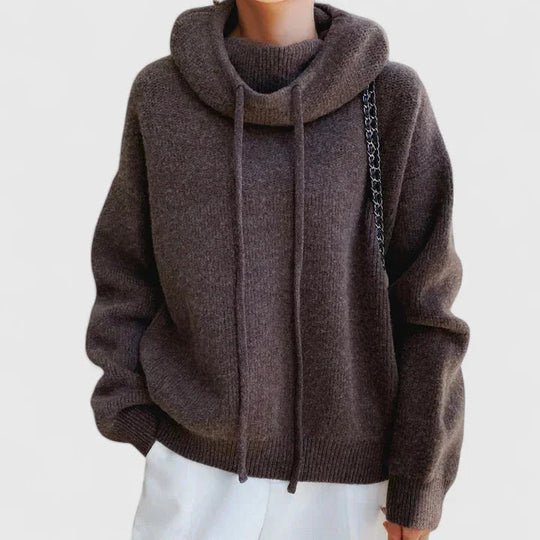 Marie | Pull Douillet avec Col Haut et Capuche