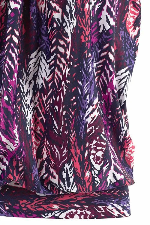 penacho | Ensemble de tankini avec motif de plumes qui couvre le ventre