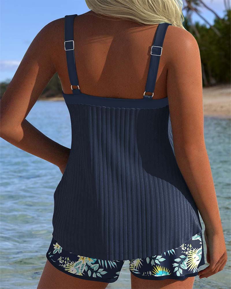 Julia | Tankini rayé avec culotte de bain deux pièces