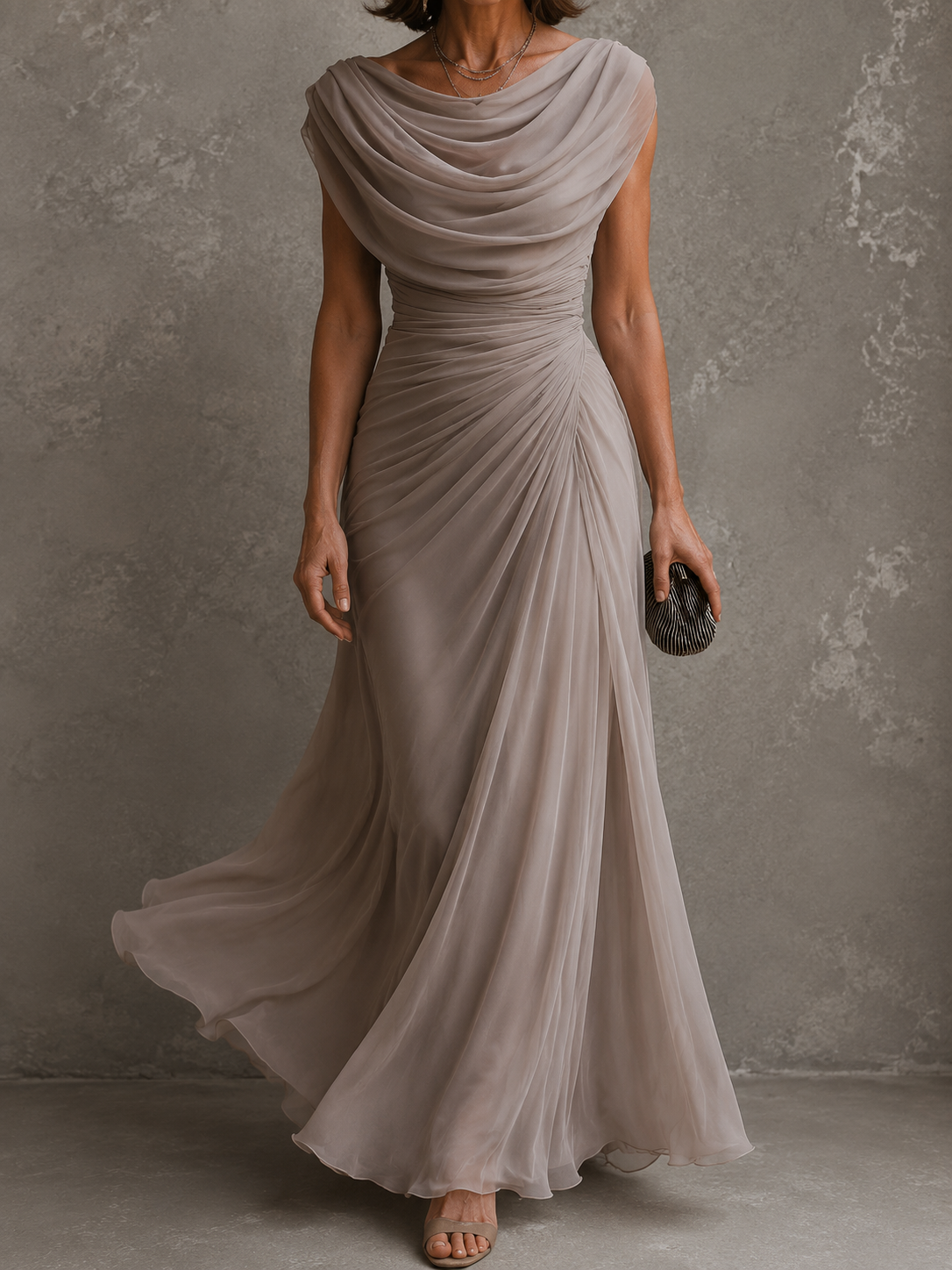 Monique | Robe maxi élégante drapée