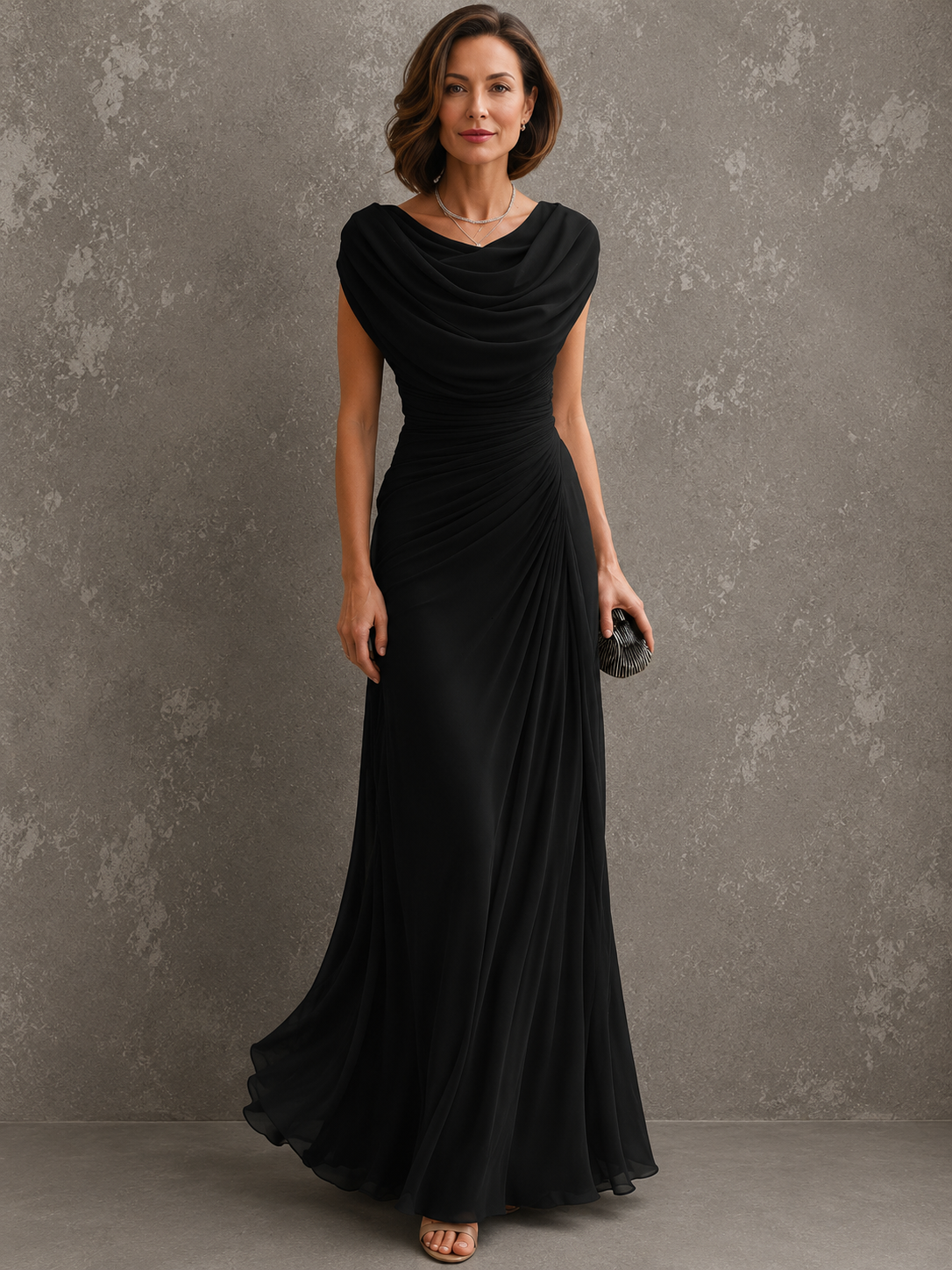 Monique | Robe maxi élégante drapée